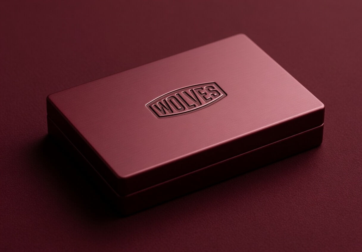 WOLVES ® Dark Red Luxury Leather Cardholder Wallet