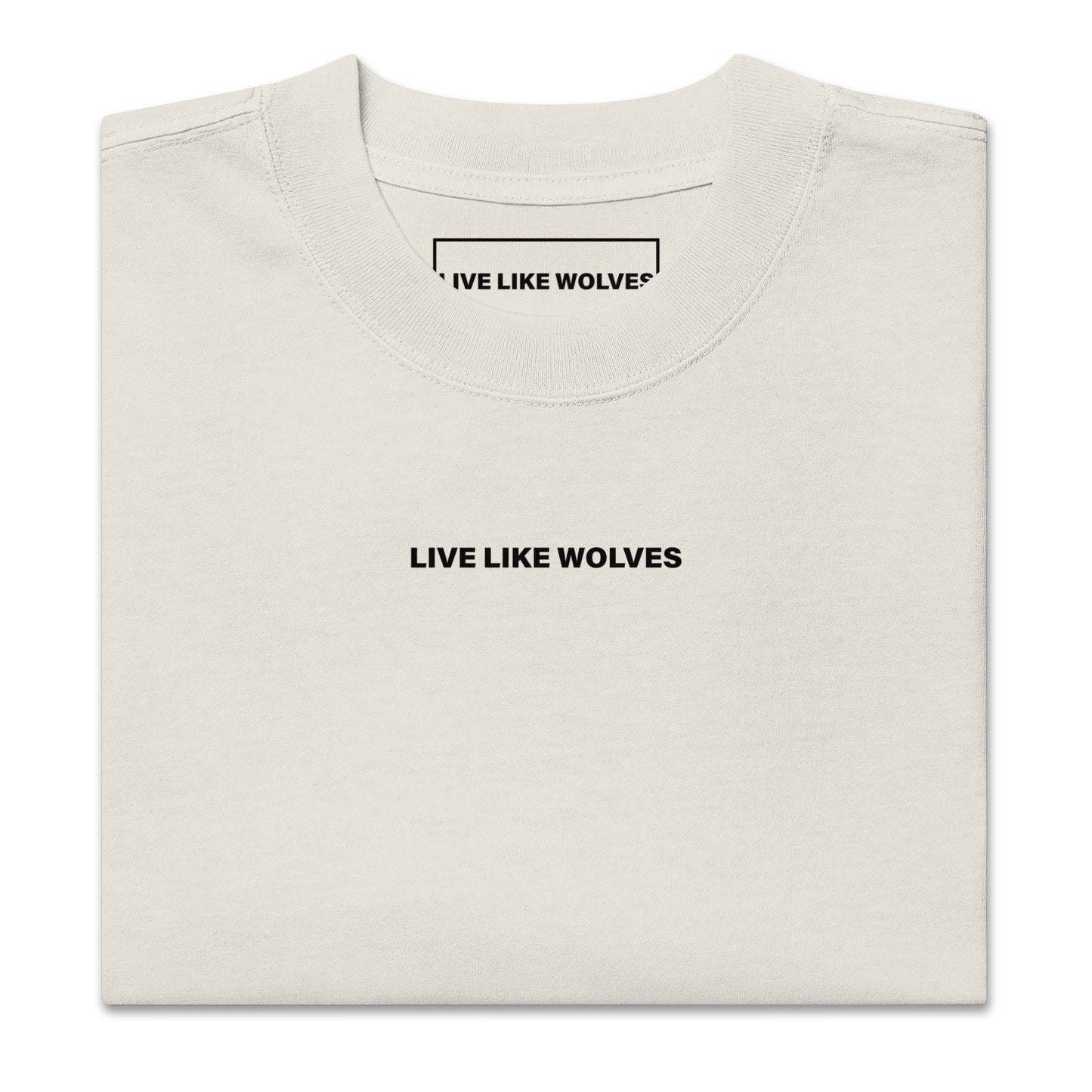 Live Like Wolves LLW Oversized faded white t-shirt