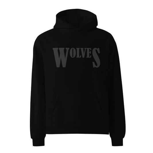 wolves solid oversized black hoodie