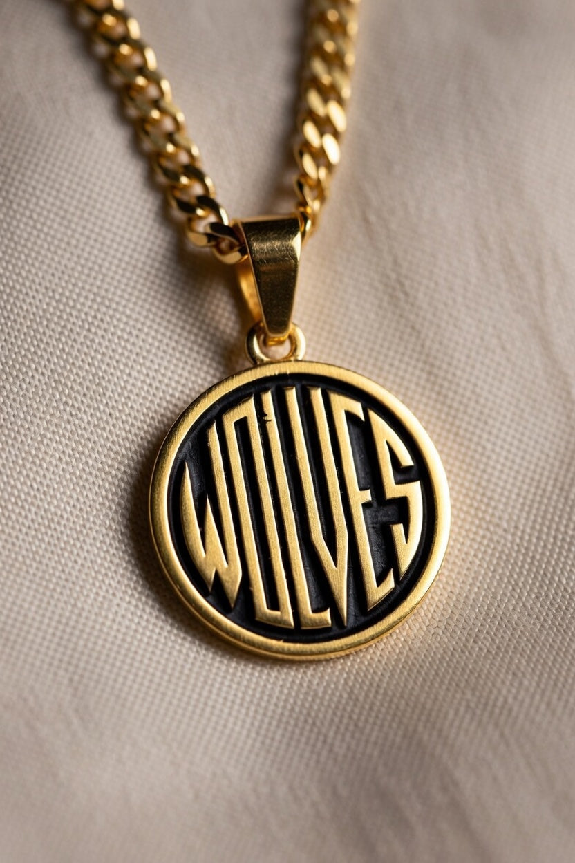 WOLVES necklace in gold, platinum and matte black